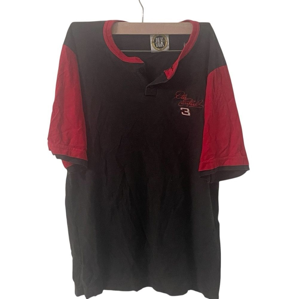Vintage DLK Dale Earnhardt 7 Time Champ Black and Red Men's Shirt Size Large